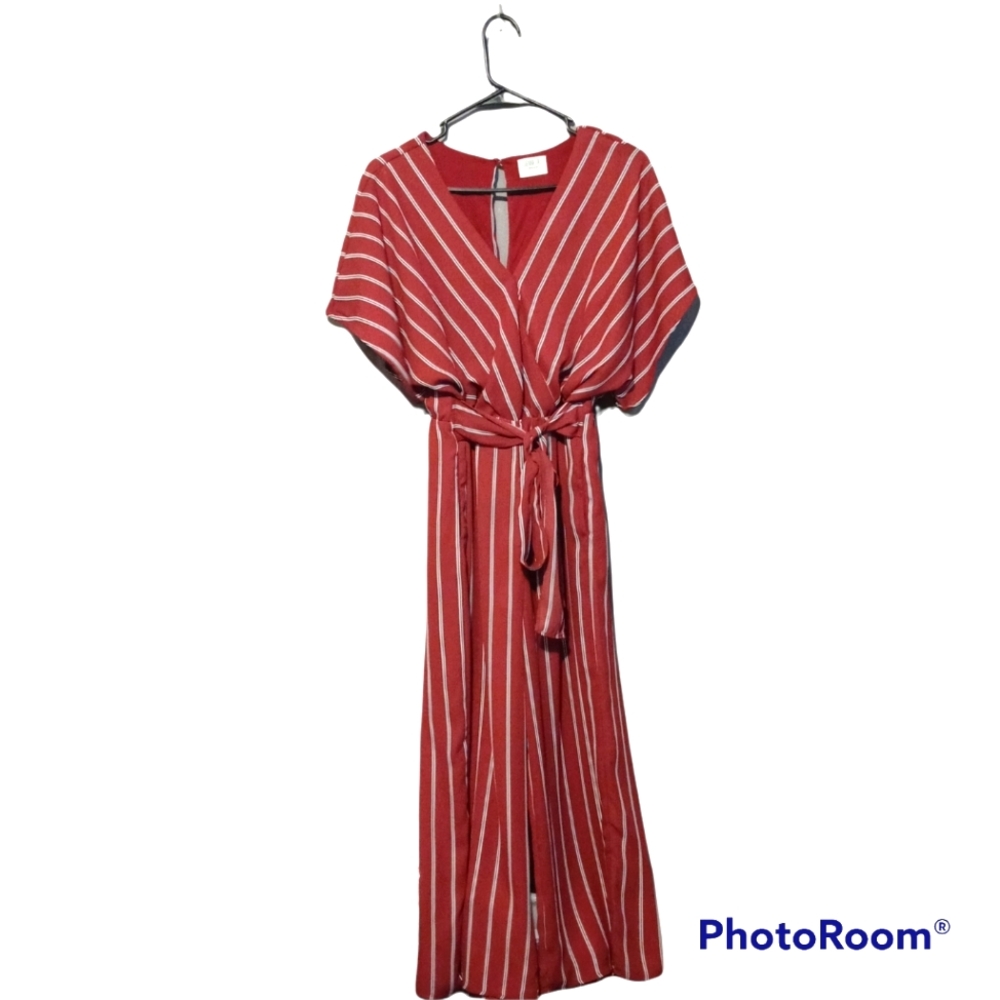 Sienna Sky Red and White Striped Jumpsuit